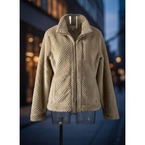 Calvin Klein Beige Sherpa Fleece Zip Jacket – Textured Cozy XL